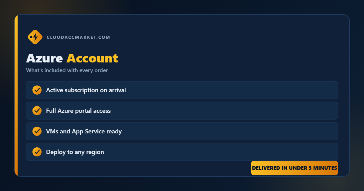 Buy Azure Account from CloudAccMarket — everything included with your order