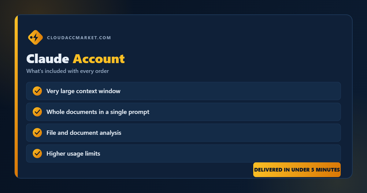 Buy Claude Account from CloudAccMarket — everything included with your order