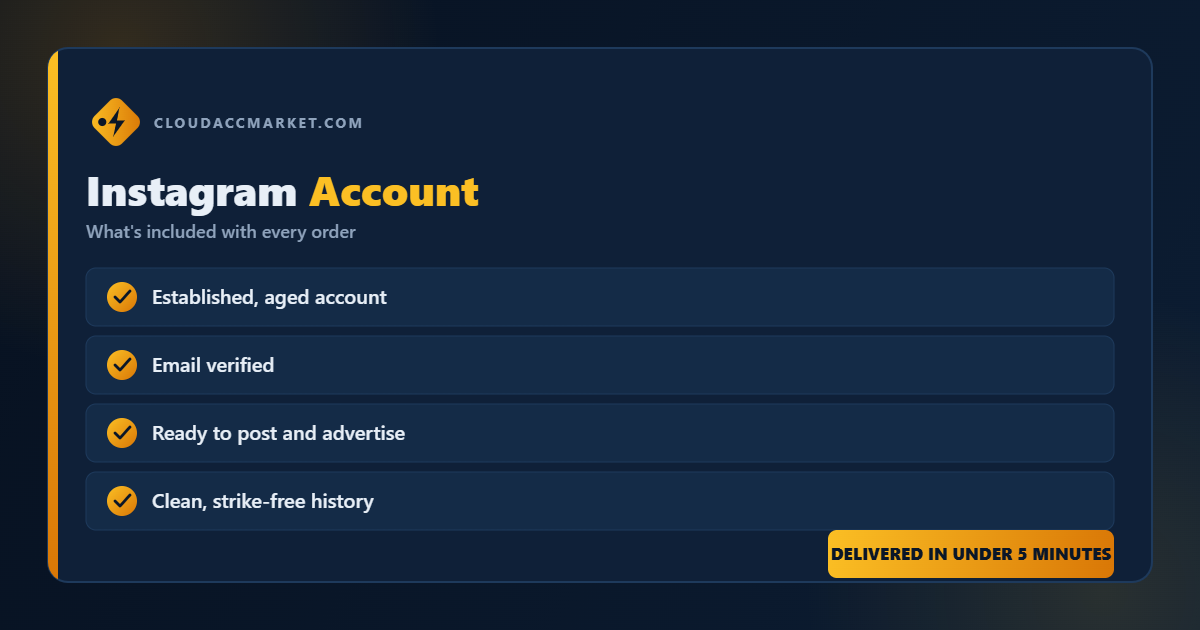 Buy Instagram Account from CloudAccMarket — everything included with your order