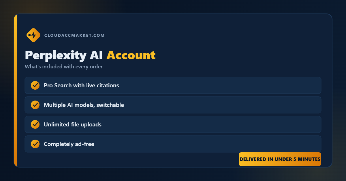 Buy Perplexity AI Account from CloudAccMarket — everything included with your order