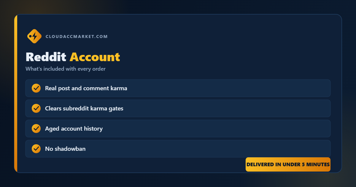 Buy Reddit Account from CloudAccMarket — everything included with your order