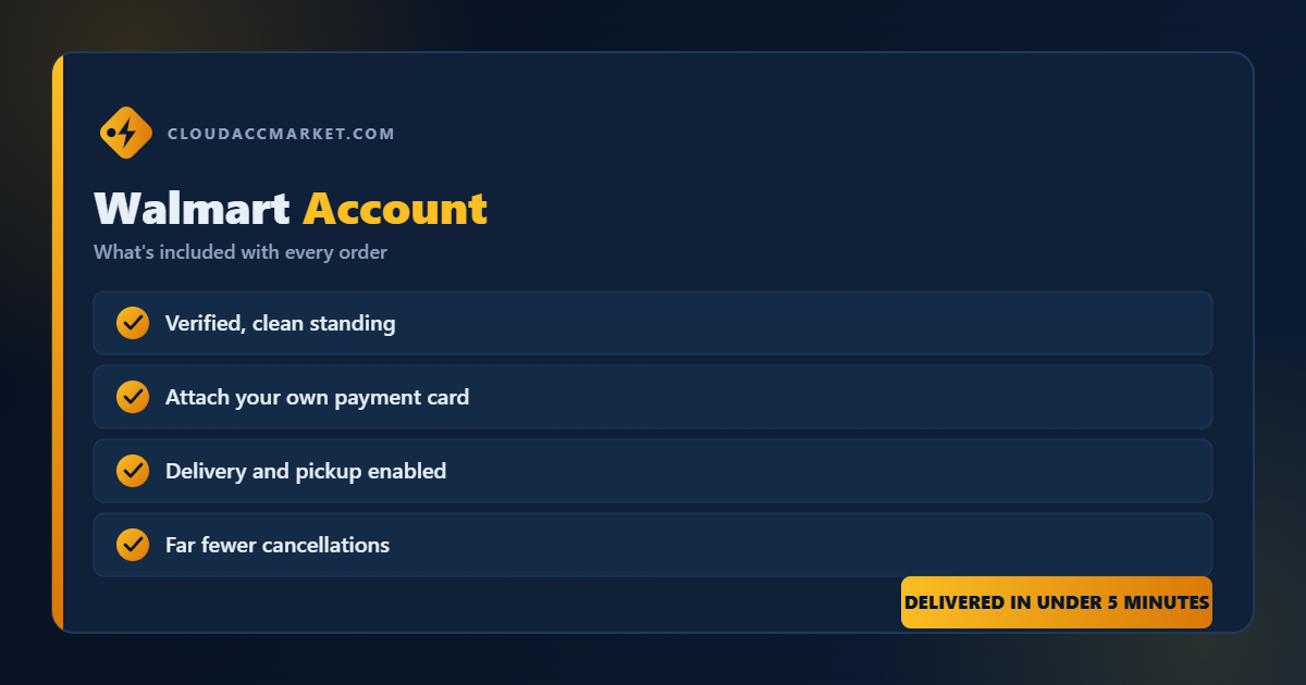 Buy Walmart Account from CloudAccMarket — everything included with your order